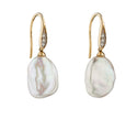 Elements Gold Keshi Pearl Earrings with Diamond Set Hook