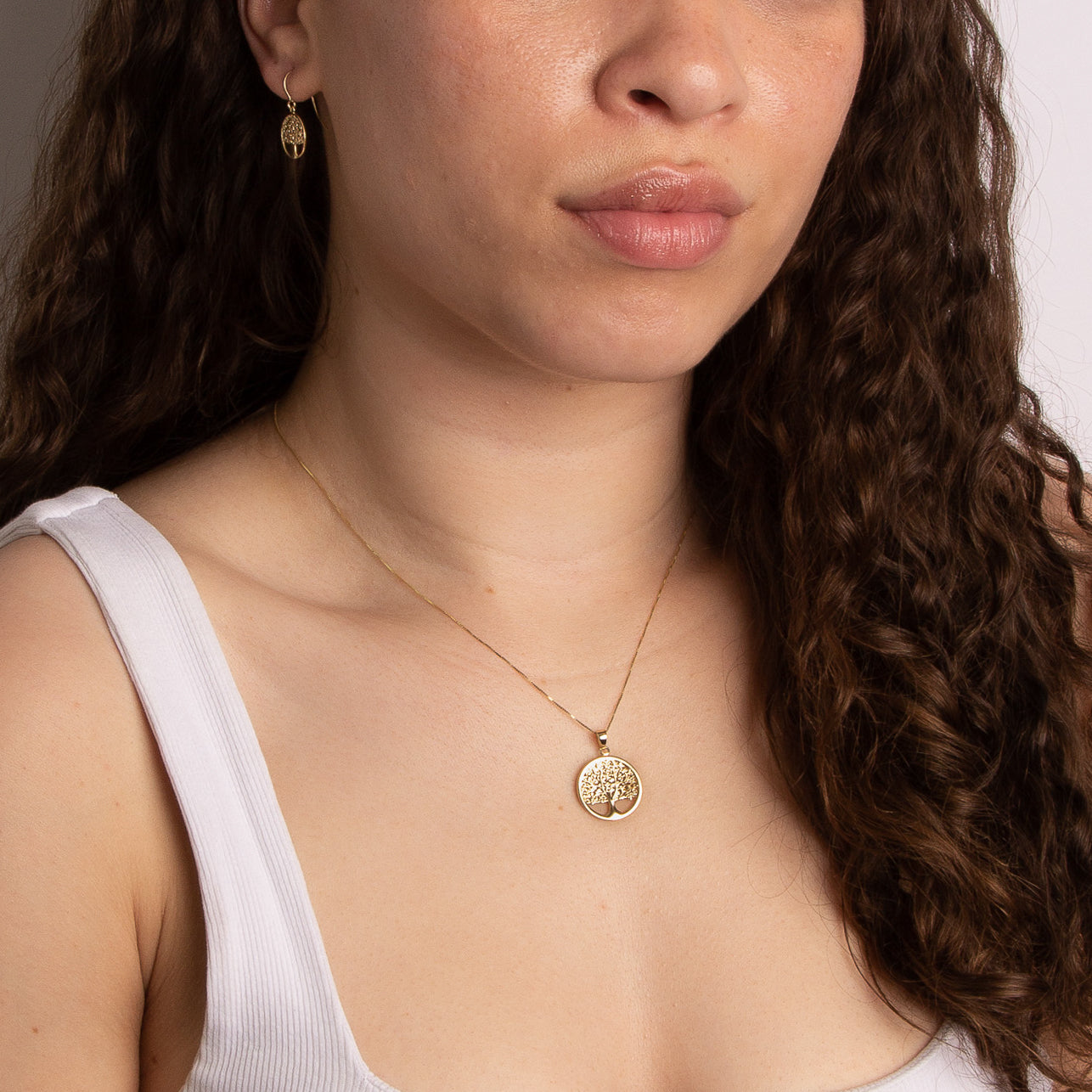Elements Gold Detailed Tree of Life Earrings