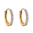 Elements Gold Hoop Earrings with Pave Diamonds