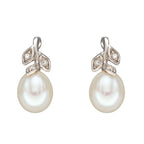 Elements Gold Pearl and Diamond Vine Earrings