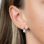 Elements Gold Pearl and Diamond Vine Earrings