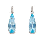 Elements Gold Elongated Semi-Precious Teardrop Earrings with Diamond