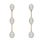 Elements Gold Freshwater Pearl Tier Drop Earrings