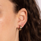 Elements Gold Double Row Hoop Earrings in Mixed Metal