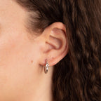 Elements Gold Asscher Cut Morganite Hoop Earrings with Diamond