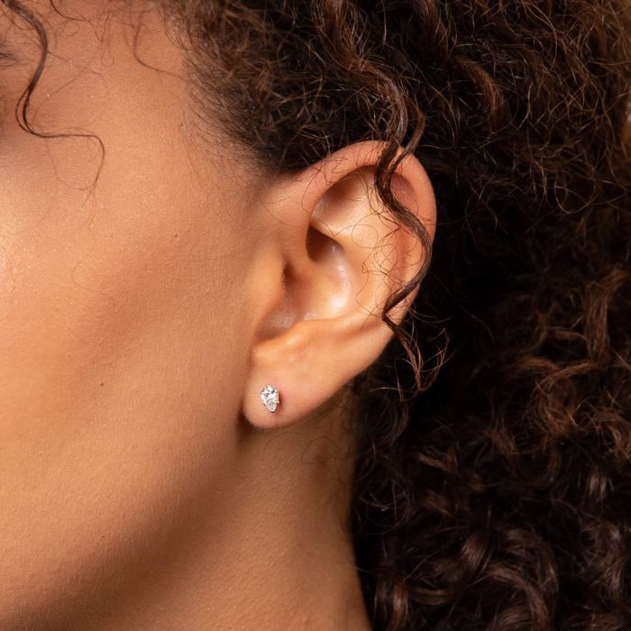 Elements Gold Pear Cut Stud Earrings