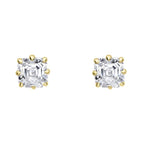 Elements Gold Asscher Cut Solitaire Stud Earrings