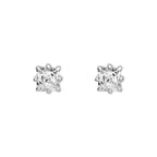 Elements Gold Asscher Cut Solitaire Stud Earrings