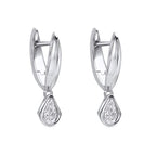 Elements Gold Pear Cut Knife Edge Hoop Earrings