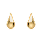 Elements Gold Plain Teardrop Stud Earrings
