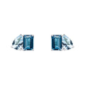 Elements Gold Toi et Moi Blue Topaz Stud Earrings