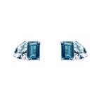 Elements Gold Toi et Moi Blue Topaz Stud Earrings