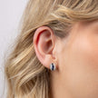 Elements Gold Sapphire Channel and Diamond Stud Earrings