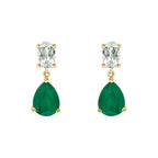 Elements Gold Toi et Moi Amethyst and Onyx Drop Earrings