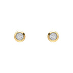 Elements Gold Rounded Bezel Diamond Stud Earrings