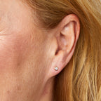 Elements Gold Rounded Bezel Diamond Stud Earrings