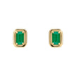 Elements Gold Chunky Border Precious Stone Stud Earrings