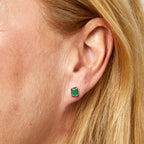 Elements Gold Chunky Border Precious Stone Stud Earrings