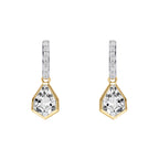 Elements Gold Shield Cut Topaz Drop Earrings