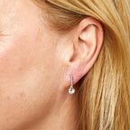Elements Gold Shield Cut Topaz Drop Earrings
