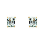 Elements Gold Octagonal Fancy Cut Amethyst Stud Earrings