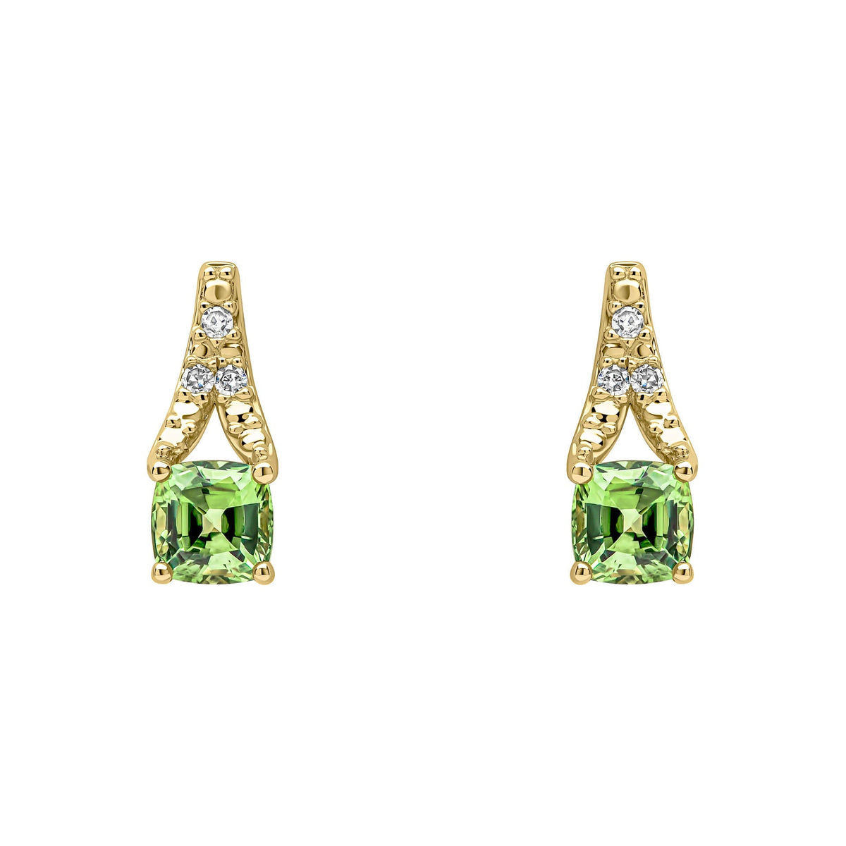 Elements Gold Rose Cut Sapphire and Diamond Drop Earrings