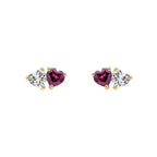 Elements Gold Toi et Moi Heart Stud Earrings