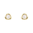 Elements Gold Petal Set Pearl Stud Earrings