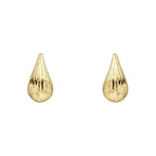 Elements Gold Ridged Teardrop Stud Earrings