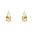 Elements Gold Ridged Teardrop Stud Earrings