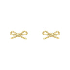 Elements Gold Rope Bow Stud Earrings