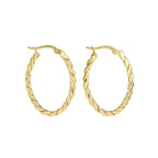 Elements Gold Twisted Rope Hoop Earrings