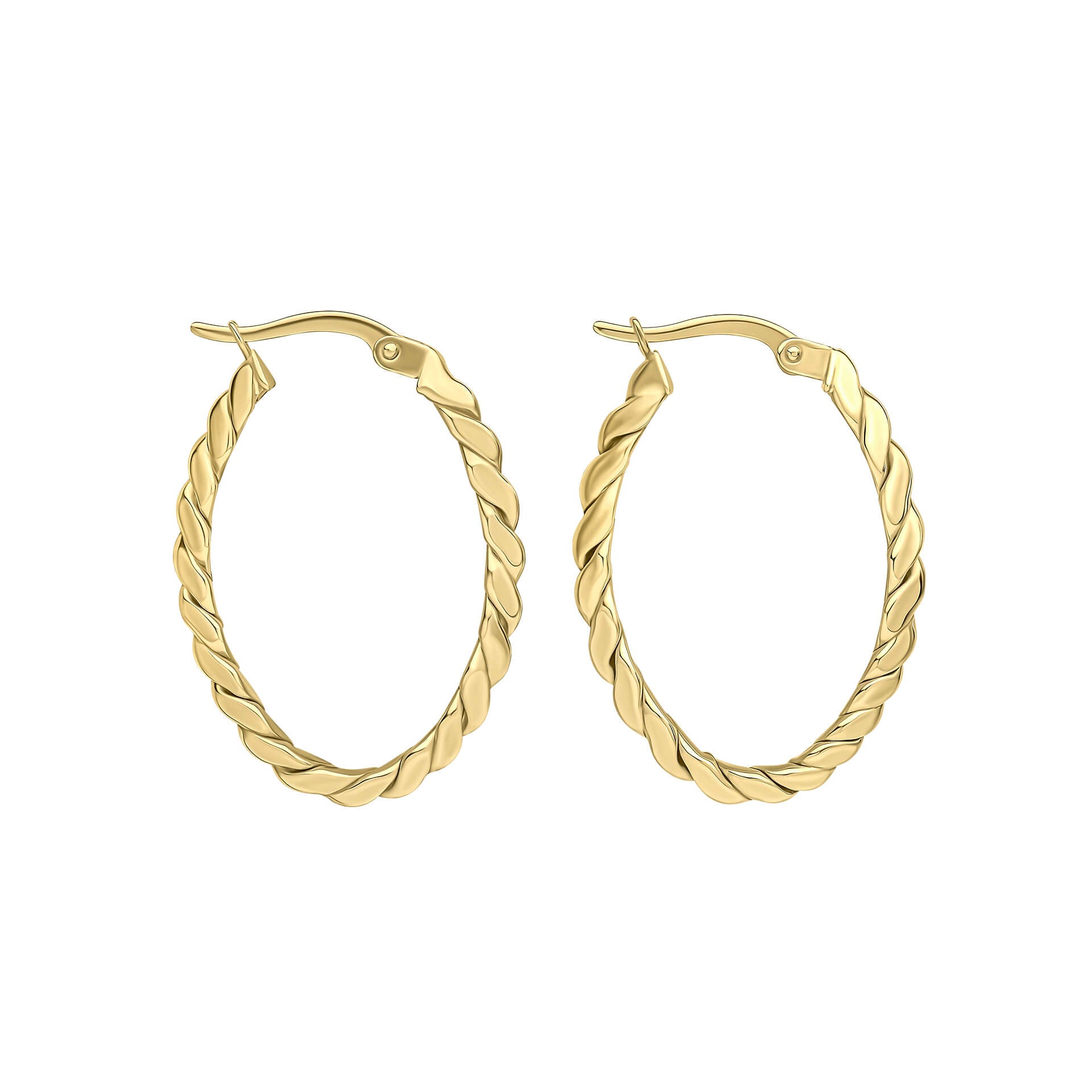 Elements Gold Twisted Rope Hoop Earrings