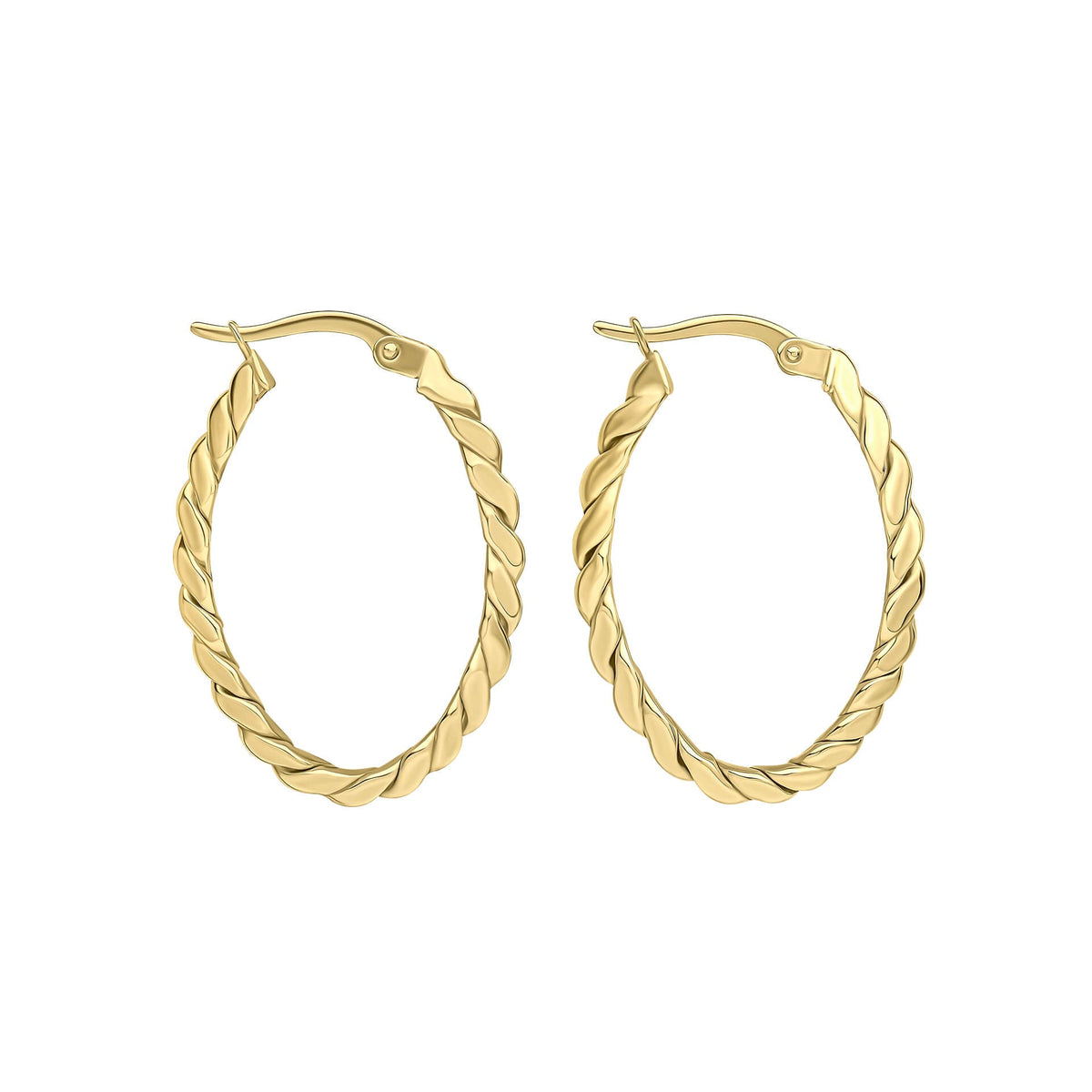 Elements Gold Twisted Rope Hoop Earrings