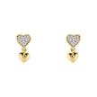 Elements Gold Double Heart Drop Earrings