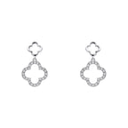 Elements Gold Diamond Quatrefoil Drop Earrings