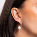 Elements Gold Oversized Baroque Pearl and White Topaz Detail Drop Earrings
