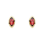 Elements Gold Marquise Garnet Stud Earrings
