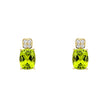 Elements Gold Cushion Cut and Cluster Peridot Earrings