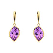 Elements Gold Flame Cut Amethyst Drop Earrings