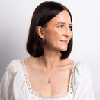 Elements Gold Toi et Moi Quartz and Amethyst Drop Earrings