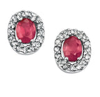 Elements Gold Precious Stone Earrings with Diamond Cluster Surround