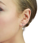Elements Gold Freshwater Pearl and Diamond Drop Earrings