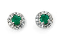 Elements Gold Round Precious Stone Earrings with Diamond Surround