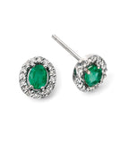 Elements Gold Precious Stone Earrings with Diamond Cluster Surround