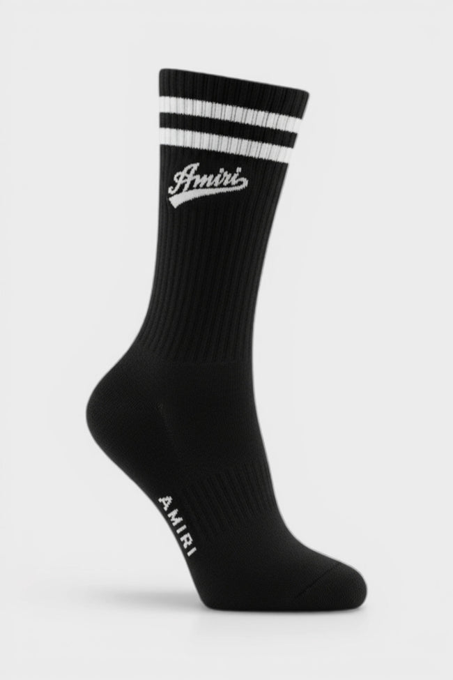 Varsity Script Socke Schwarz Weiß