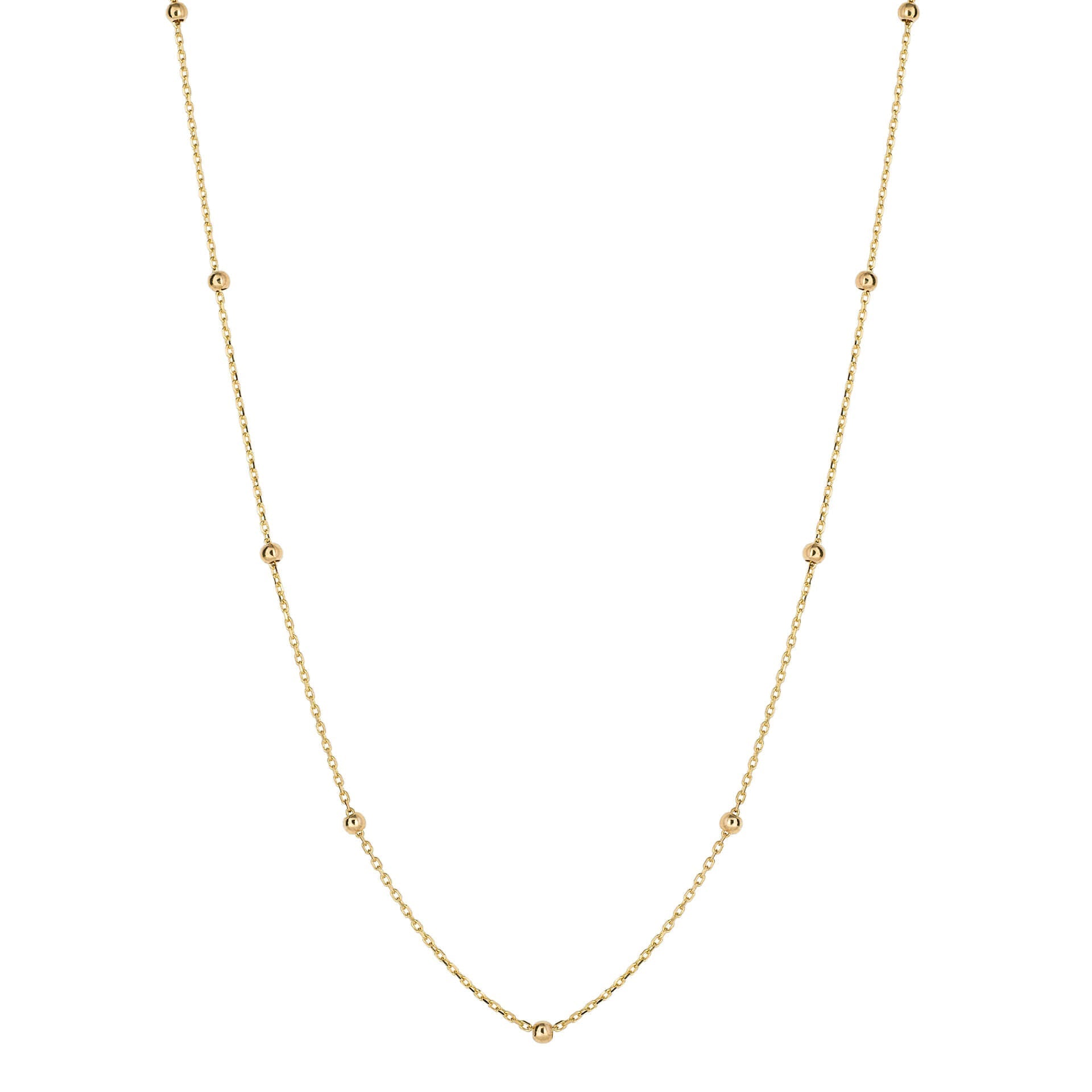 Elements Gold Fine Ball Station Chain Necklace