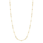 Elements Gold Trace Chain Station Necklace with Freshwater Pearls