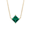 Elements Gold Princess Cut Necklace with Lab Created Precious Stones