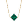 Elements Gold Princess Cut Necklace with Lab Created Precious Stones